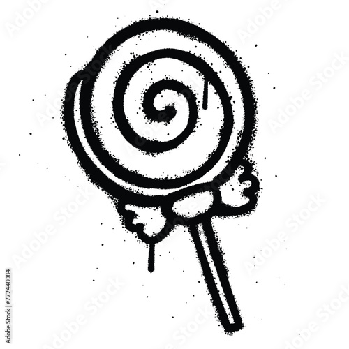 Graffiti spray lollipop isolated on white background