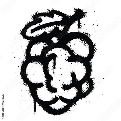 Graffiti spray grape isolated on white background
