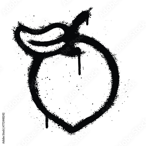 Graffiti spray lemons isolated on white background