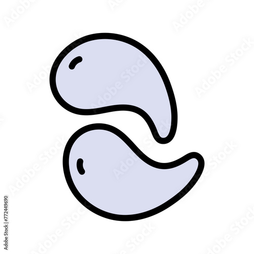 Eye gel patches color icon. Flat logo for cosmetics. Simple illustration of eye mask. Simple isolated vector sign on white background. Trend care products