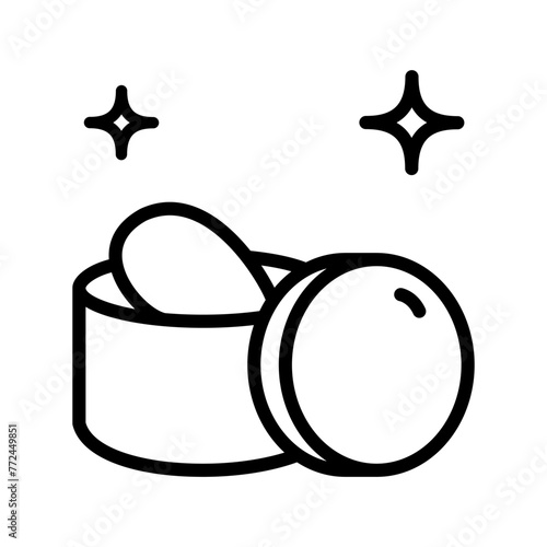 Eye gel patches line icon. Linear logo for cosmetics. Simple illustration of eye mask. Contour isolated vector sign on white.