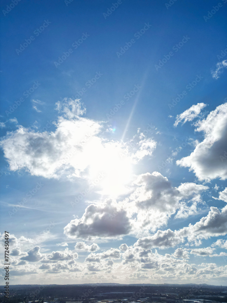 Beautiful Sky with Dramatical Clouds over Birmingham City of England United Kingdom Beautiful Sky with Dramatical Clouds over Birmingham City of England United Kingdom