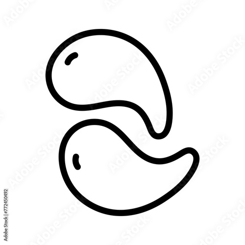 Eye gel patches line icon. Linear logo for cosmetics. Simple illustration of eye mask. Contour isolated vector sign on white background. Trend care products