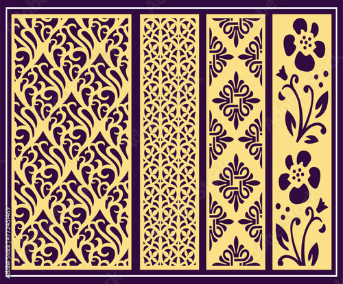 Jali design for graphic and plywood, partition, foam, acrylic and CNC machine cutting.