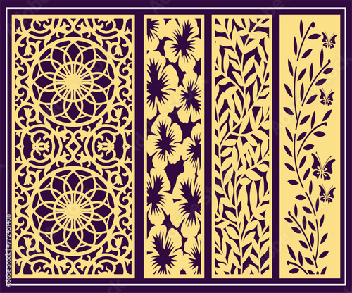 Jali design for graphic and plywood, partition, foam, acrylic and CNC machine cutting.