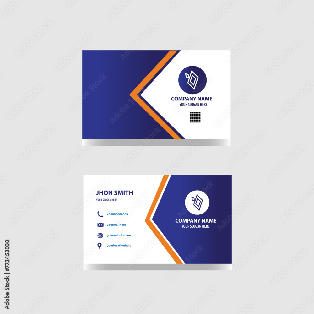 Obraz premium Modern creative business card and name card, simple clean template vector design, simple minimal Business Card layout design.