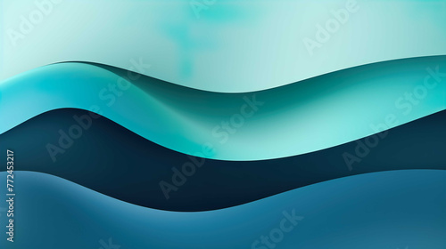 Paper cut background Blue abstract wave shapes Trendy 3D design   Generate AI