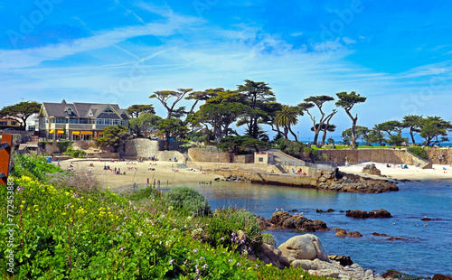 Fototapeta Naklejka Na Ścianę i Meble -  Lovers' Point beach and park in Pacific Grove, California
