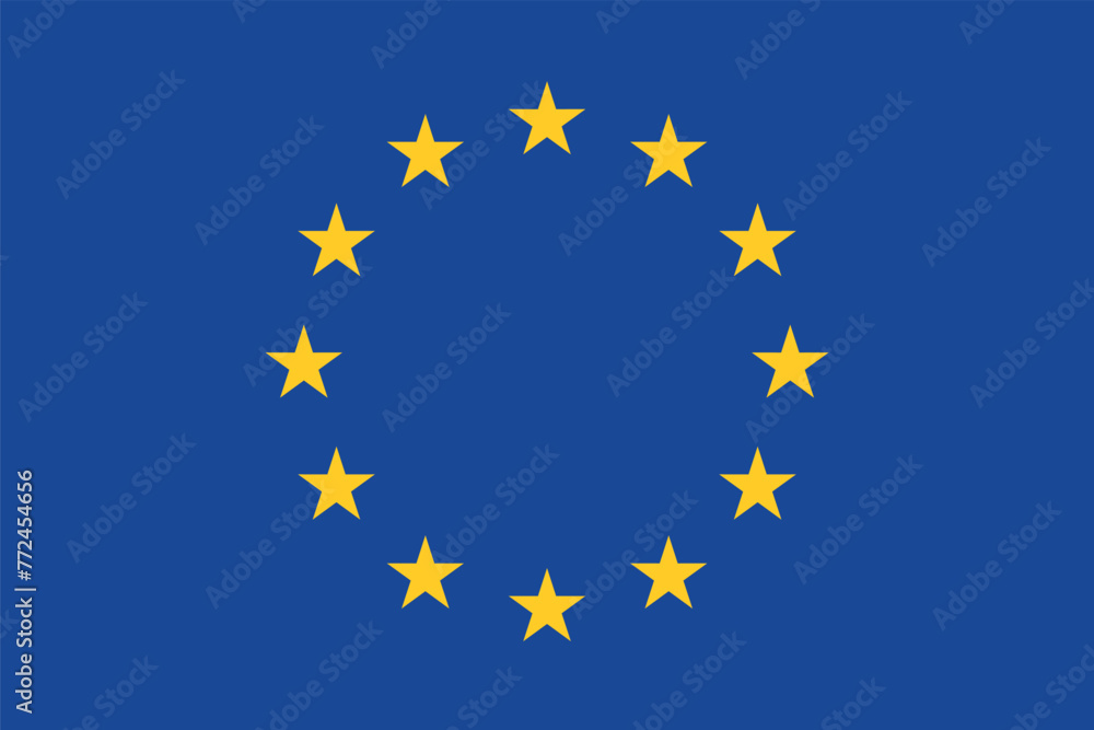 EU flag. European Union blue flag with yellow stars. EU flag. European Union blue flag with yellow stars.