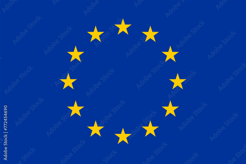 EU flag. European Union blue flag with yellow stars. EU flag. European Union blue flag with yellow stars.