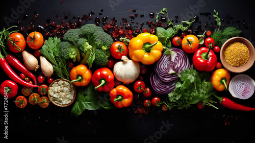 Colorful lunch menu  fresh vegetables  healthy    Generate AI