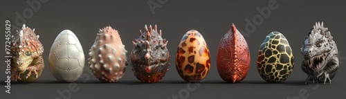 Hyperrealistic dragon egg with scifi genetic modifiers, evolution in progress photo