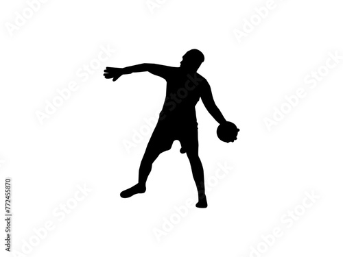 football player. soccer goalkeeper silhouette.