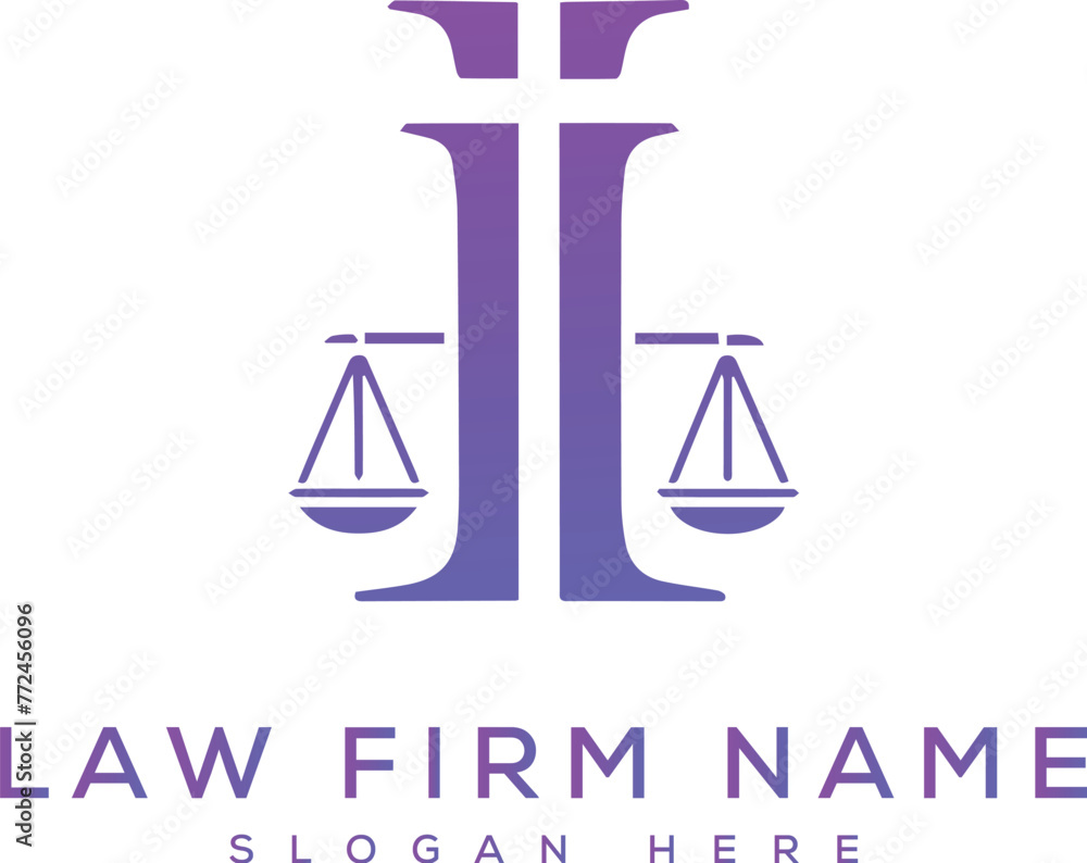 Simple lettermark I logo design for law firm. AI generative. Simple lettermark I logo design for law firm. AI generative.