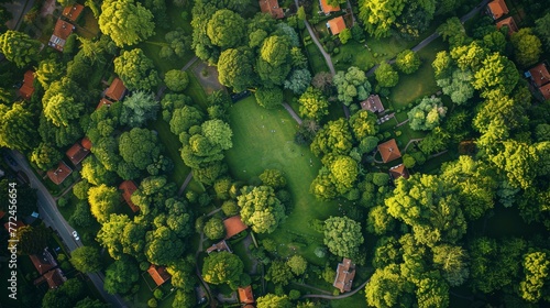 Aerial View of Epping Park, Essex, England photo