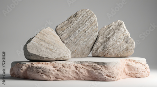 Three Rocks Stacked on Top of Each Other photo