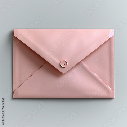 Paper envelope in a soft pink tone. AI generative