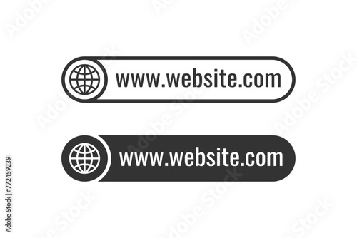 Link button, website name, URL, address, navigation bar illustration linear icon vector