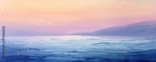 Soft pastel watercolor gradient, embodying the peaceful transition of dawn to dusk © BoOm