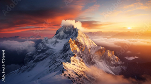  Mountain Hoher Dachstein Sunrise, Generate AI