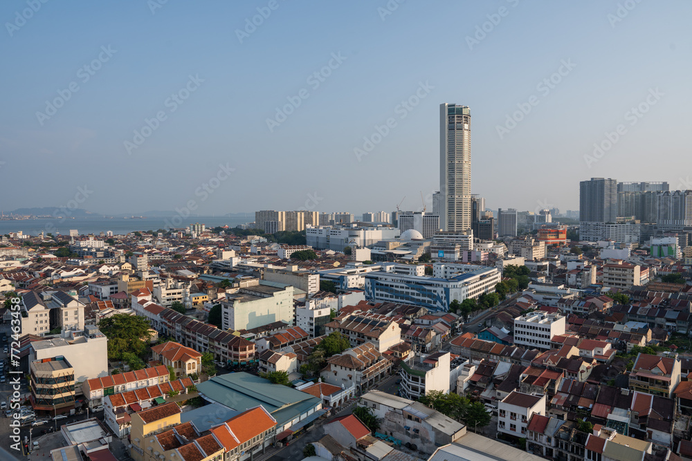 Obraz premium The Cityscape of Georgetown on Penang in Malaysia Asia
