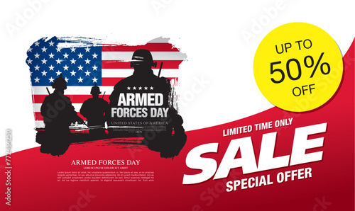 armed forces day sale banner layout design