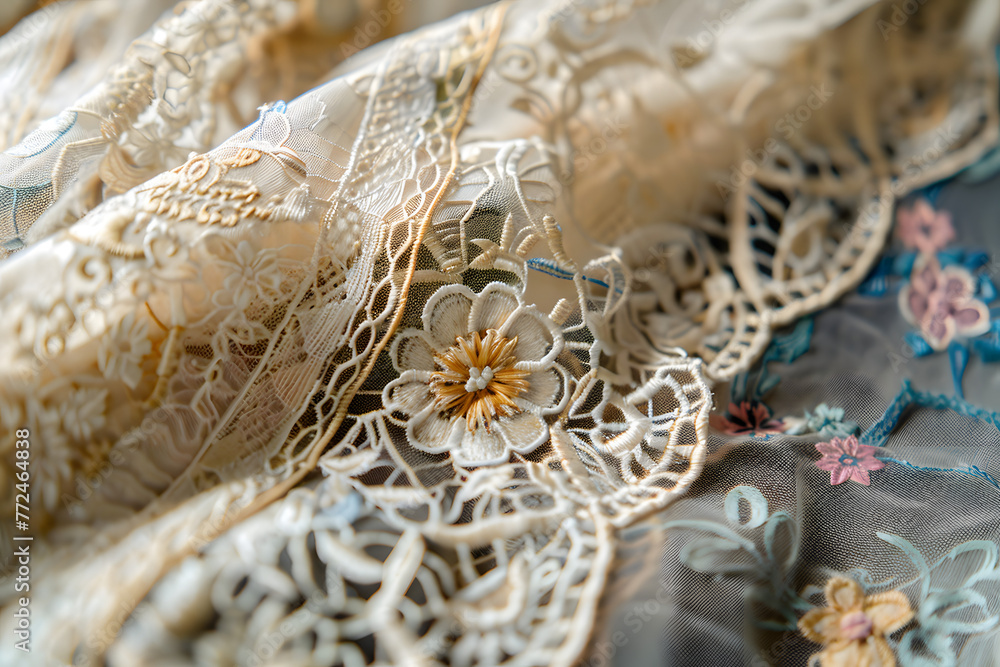 Fototapeta premium intricate lacework on a traditional garment