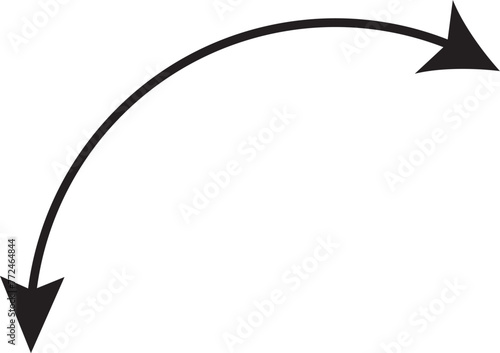 Dual semi circle arrow. Vector illustration. photo