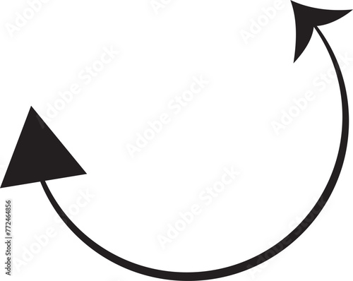 Dual semi circle arrow. Vector illustration.