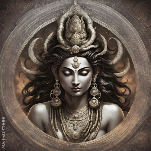 The divine union of male and female in this stunning rendering of Shiva photo