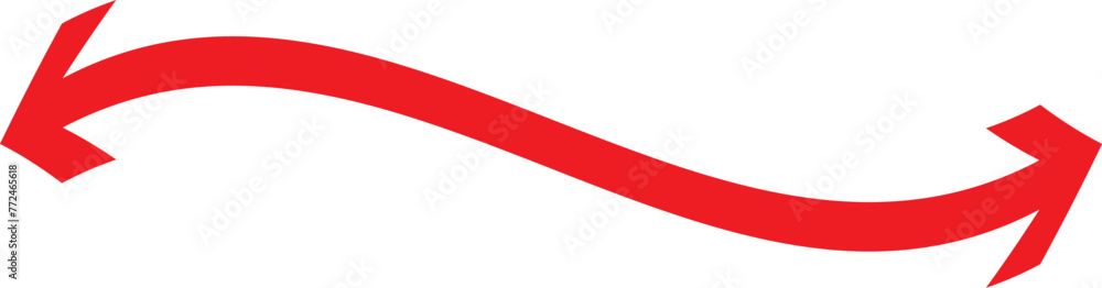 Thin long straight double arrow. Vector illustration. - obrazy, fototapety, plakaty 