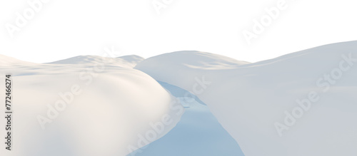 Vászonkép Snow-Covered Hills Under a Calm Sky. 3D render.