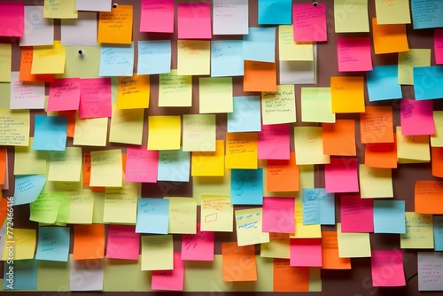 Sticky notes board. Business frame note memo list. Generate Ai