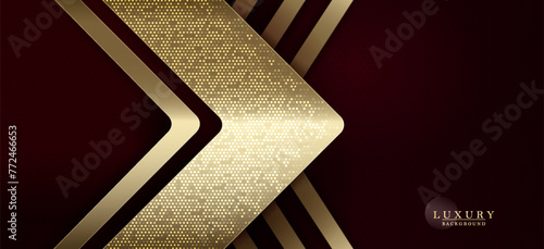 Dark abstract background with golden arrow with shiny mosaic.