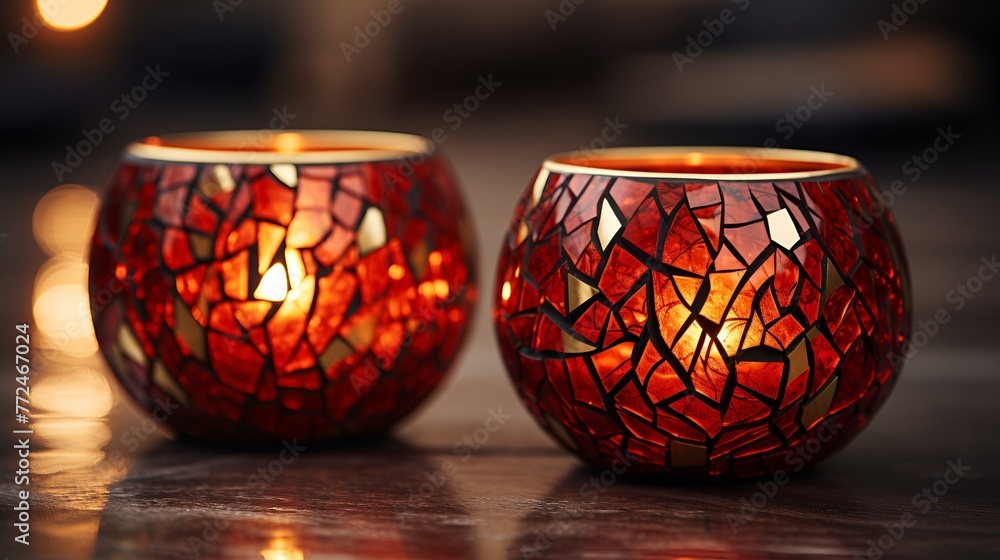 Heart-shaped candle holders casting warm shadows on an isolated background.
Heart-shaped candle holders casting warm shadows on an isolated background.