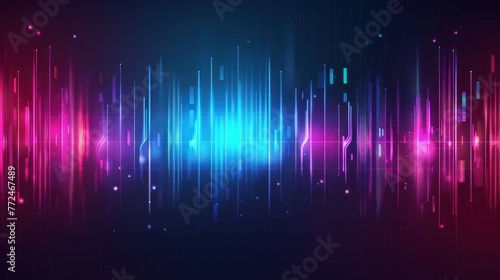 audio waves ,Colorful abstract bright neon lights,fast movement,future technology concept