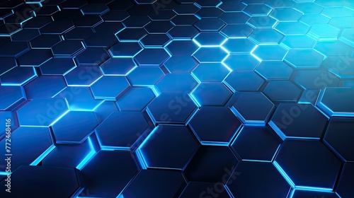 blue technology hexagonal background