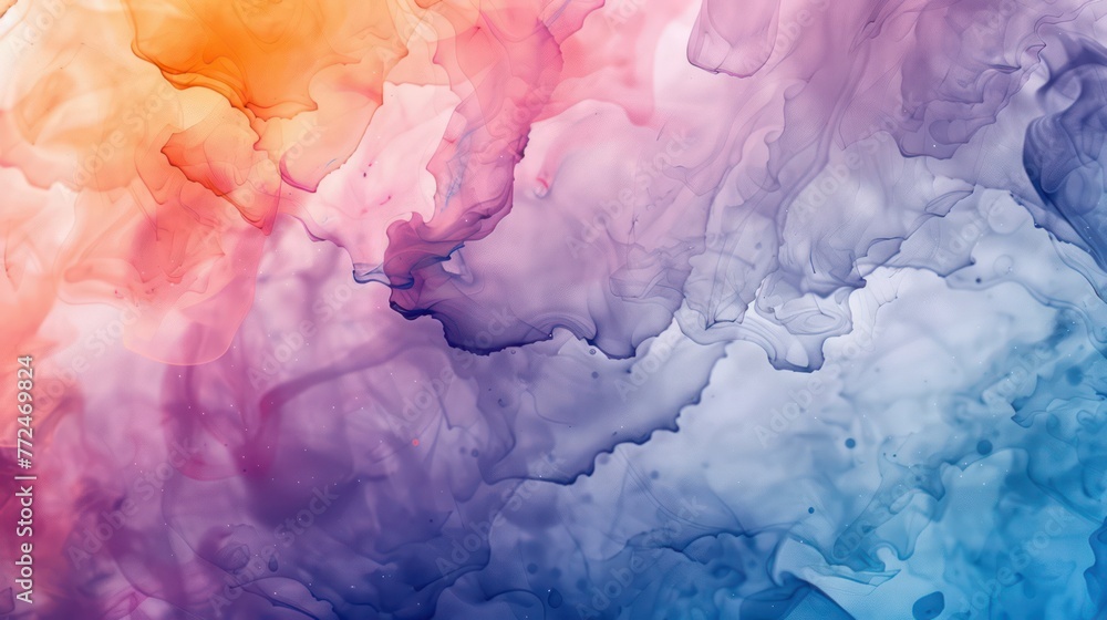 Fototapeta premium colorful beautiful watercolor smoky alcohol ink background