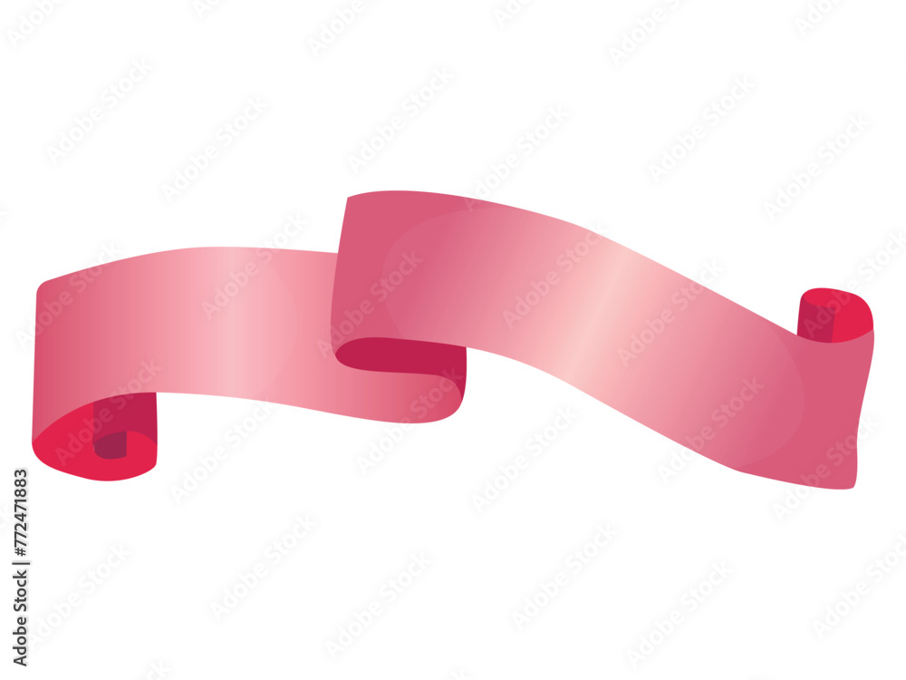 Simple pink ribbon isolated on white. Tape, band. set of characters for text banner. Decorative tape. linear icon vintage banner, graphic sale badge. Simple pink ribbon isolated on white. Tape, band. set of characters for text banner. Decorative tape. linear icon vintage banner, graphic sale badge.