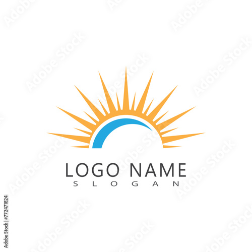 Sun logo vector template symbol design