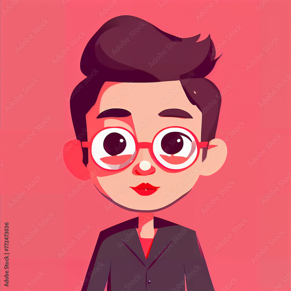 set illustration featuring characters with distinct hairstyles, glasses, and expressive eyes. The modern, flat design uses vibrant colors and minimalistic features. set illustration featuring characters with distinct hairstyles, glasses, and expressive eyes. The modern, flat design uses vibrant colors and minimalistic features.