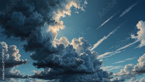 Illustration of blue sky, artistic background