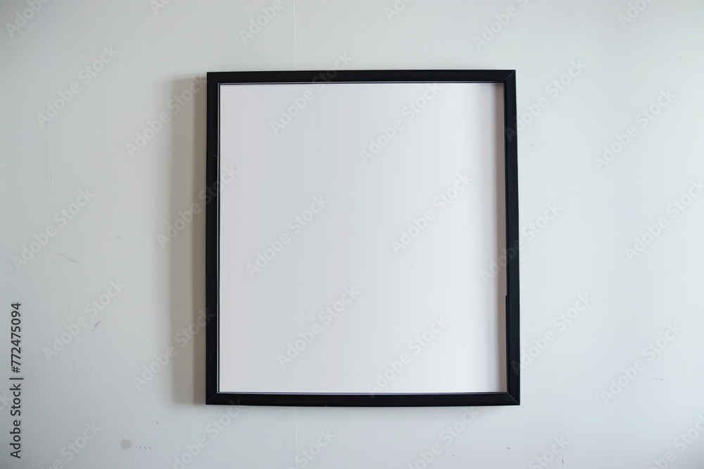 Blank frame on a white wall background Blank frame on a white wall background
