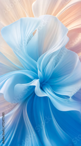 Serene abstract digital painting, where blue and coral hues dance in an ethereal blend. Ideal for creative backgrounds, modern designs, wedding invitations, elegant wallpapers, and dynamic covers. 