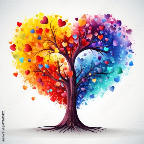 A colorful tree whitebackground