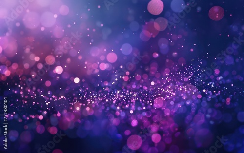 Abstract dark purple-blue background patterns with shining glitters and glints provide an eye-catching display. 