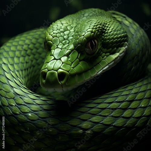 snake green animal Generate AI