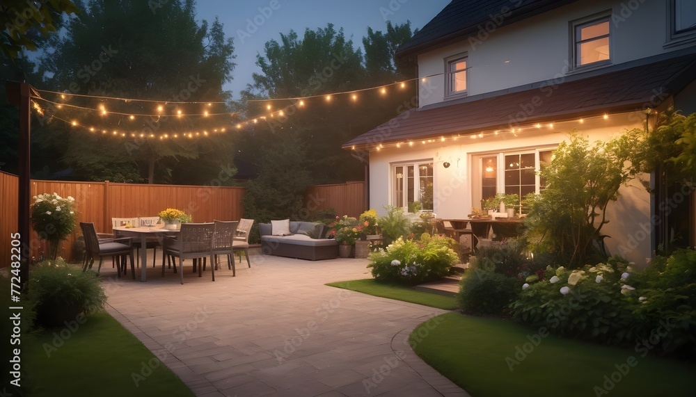 Obraz premium luxury home with a garden