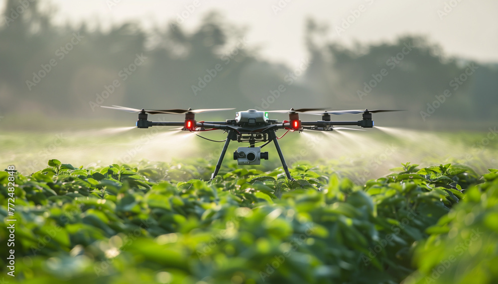 Using drones in agriculture to spray fields Using drones in agriculture to spray fields
