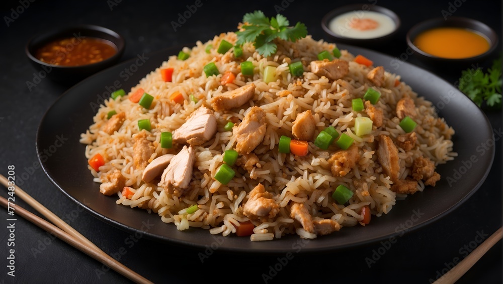 High quality 8K chicken fried rice plate High quality 8K chicken fried rice plate